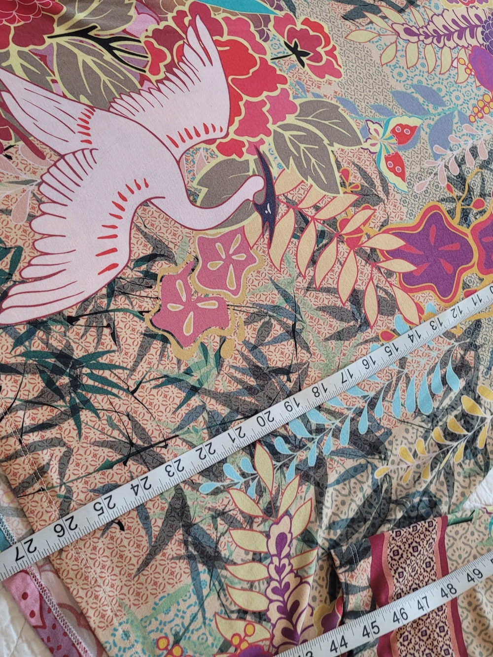 Johnny Was Getsu Bamboo Floral Coral Crane Allover Pattern Pullover - Picture 10 of 11